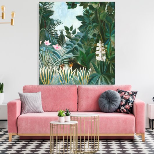 Henri Rousseau - Het Equatoriaal Oerwoud Canvas Afdruk (Insitu (Woonkamer))