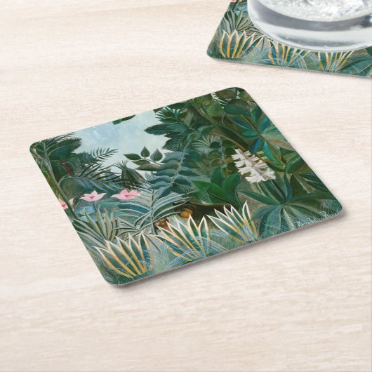 Henri Rousseau - Het Equatoriaal Oerwoud Kartonnen Onderzetters (Schuin)