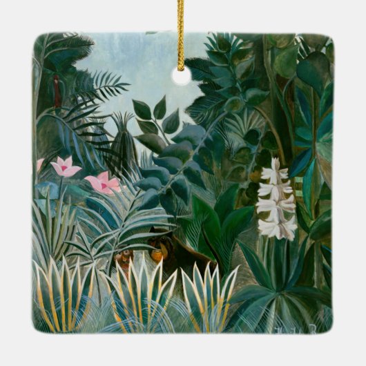 Henri Rousseau - Het Equatoriaal Oerwoud Keramisch Ornament (Achterkant)