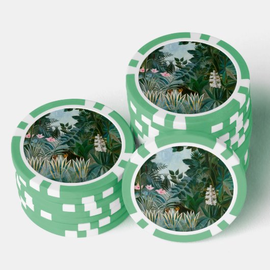Henri Rousseau - Het Equatoriaal Oerwoud Poker Chips (Opstapeling)