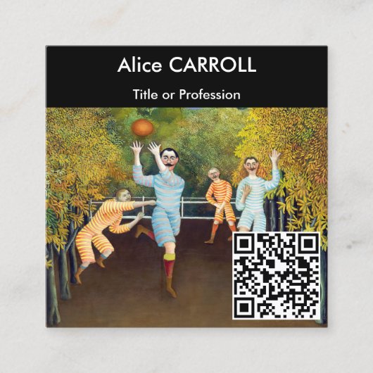 Henri Rousseau - Het Football Spelers - QR Code Vierkante Visitekaartje (Voorkant)