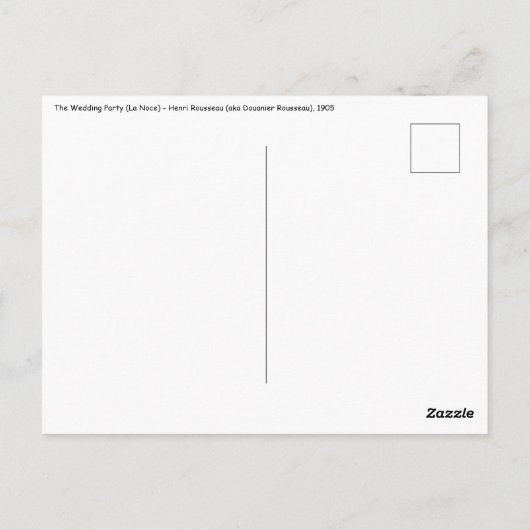 Henri Rousseau - Het huwelijksfeest Briefkaart (Achterkant)