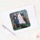 Henri Rousseau - Het huwelijksfeest Vierkante Sticker (Envelop)