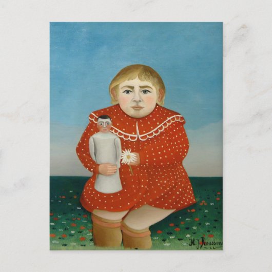 Henri Rousseau- Het meisje met een pop Briefkaart (Voorkant)