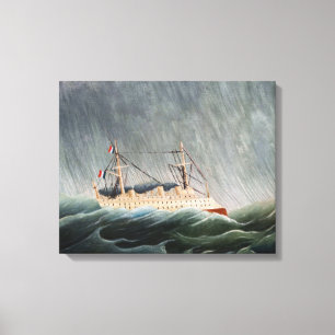 Henri Rousseau - Het schip in de storm Canvas Afdruk
