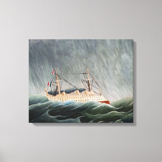 Henri Rousseau - Het schip in de storm Canvas Afdruk (Voorkant)