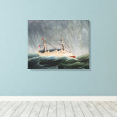 Henri Rousseau - Het schip in de storm Canvas Afdruk (Insitu (Houten vloer))