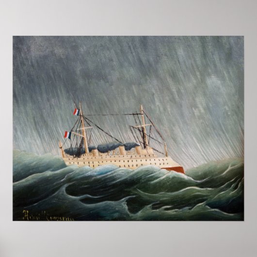 Henri Rousseau - Het schip in de storm Poster (Voorkant)