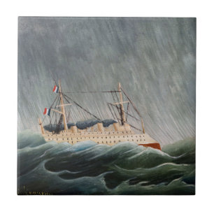 Henri Rousseau - Het schip in de storm Tegeltje
