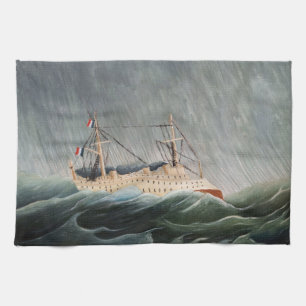 Henri Rousseau - Het schip in de storm Theedoek