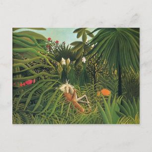 Henri Rousseau- Jaguar die een paard aanvalt Briefkaart