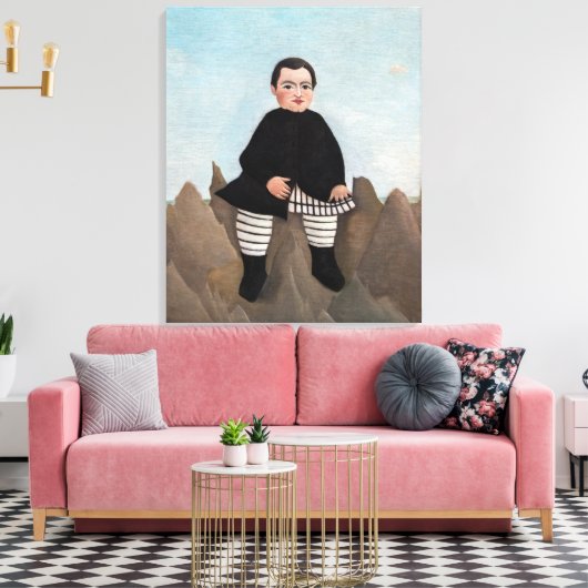 Henri Rousseau - Jongen op de Rocks Canvas Afdruk (Insitu (Woonkamer))
