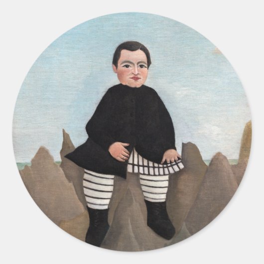 Henri Rousseau - Jongen op de Rocks Ronde Sticker (Voorkant)