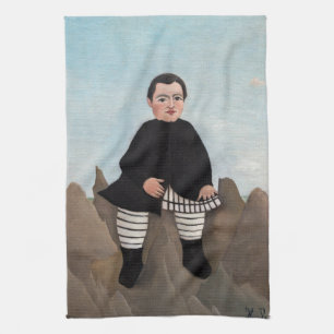 Henri Rousseau - Jongen op de rotsen Theedoek