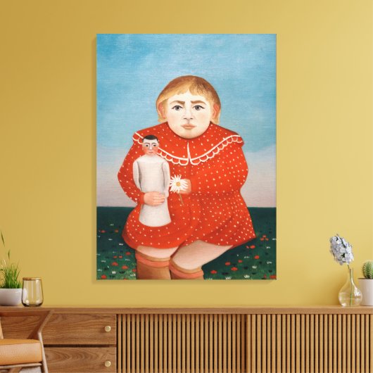 Henri Rousseau - Kind met een Doll Canvas Afdruk (Insitu (Woonkamer))