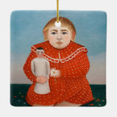 Henri Rousseau - Kind met een Doll Keramisch Ornament (Achterkant)
