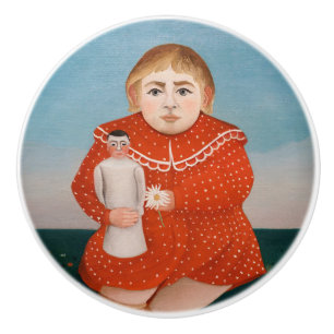Henri Rousseau - Kind met een Doll Keramische Knop