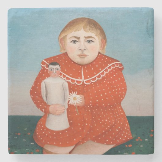 Henri Rousseau - Kind met een Doll Stenen Onderzetter (Voorkant)