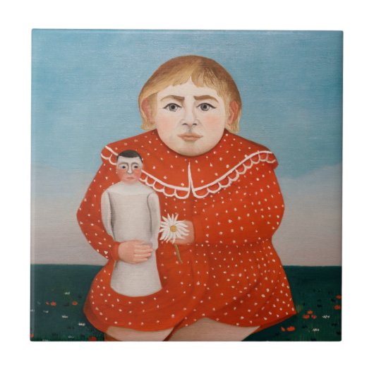 Henri Rousseau - Kind met een Doll Tegeltje (Voorkant)