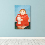 Henri Rousseau - Kind met een pop Canvas Afdruk (Insitu (Houten vloer))
