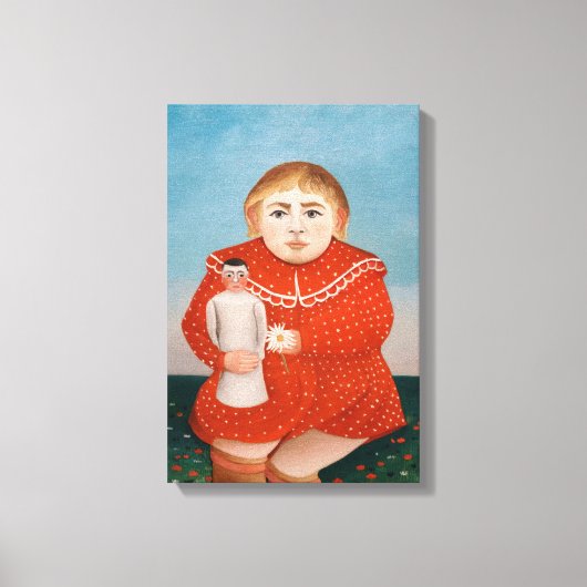 Henri Rousseau - Kind met een pop Canvas Afdruk (Voorkant)