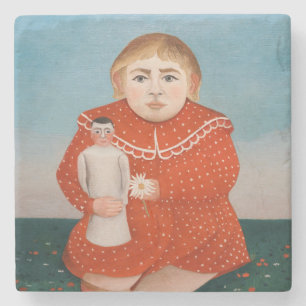 Henri Rousseau - Kind met een pop Stenen Onderzetter