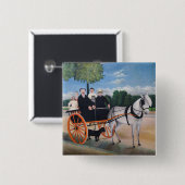 Henri Rousseau - La Carriole du pere Junier Vierkante Button 5,1 Cm (Voorkant /achterkant)