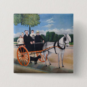 Henri Rousseau - La Carriole du père Junier Vierkante Button 5,1 Cm