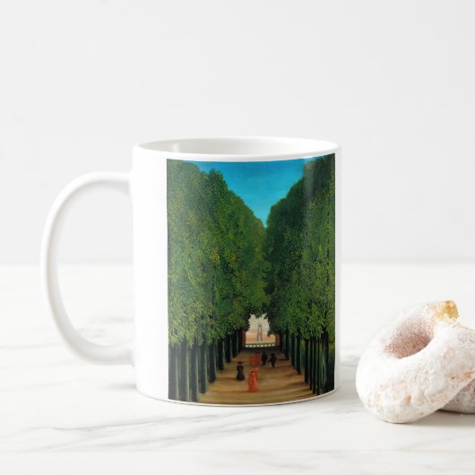 Henri Rousseau, Laan in het park Saint-Cloud Koffiemok (Met donut)