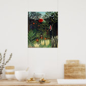 Henri Rousseau Landschap met apen Botanische Ga Poster (Keuken)
