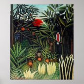 Henri Rousseau Landschap met apen Botanische Ga Poster (Voorkant)