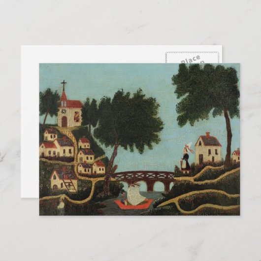 Henri Rousseau - Landschap met brug Briefkaart (Voorkant / Achterkant)