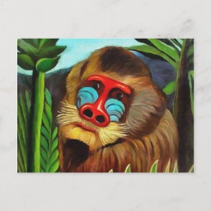 Henri Rousseau Mandrill in het Oerwoud  art Briefkaart