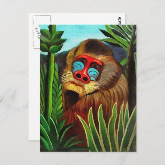 Henri Rousseau Mandrill in het Oerwoud  art Briefkaart (Voorkant / Achterkant)