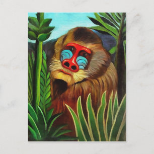 Henri Rousseau Mandrill in het Oerwoud  art Briefkaart