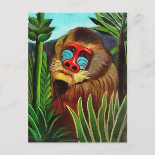 Henri Rousseau Mandrill in het Oerwoud  art Briefkaart (Voorkant)