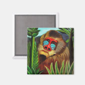 Henri Rousseau Mandrill in het Oerwoud art Magneet (Voorkant / Achterkant)