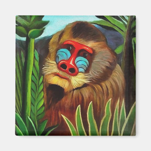 Henri Rousseau Mandrill in het Oerwoud art Magneet (Voorkant)