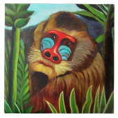 Henri Rousseau Mandrill in het Oerwoud  art Tegeltje (Voorkant)