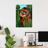 Henri Rousseau - Mandrill in het Oerwoud Poster (Thuiskantoor)