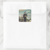 Henri Rousseau - mijzelf Vierkante Sticker (Tas)