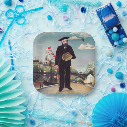 Henri Rousseau - Myself Portrait Landscape Papieren Bordje (Feest)