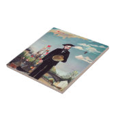 Henri Rousseau - Myself Portrait Landscape Tegeltje (Zijkant)