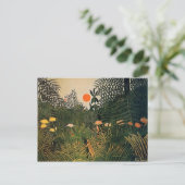 Henri Rousseau- Negro Attacked door Jaguar Briefkaart (Staand voorkant)