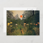 Henri Rousseau- Negro Attacked door Jaguar Briefkaart (Voorkant / Achterkant)