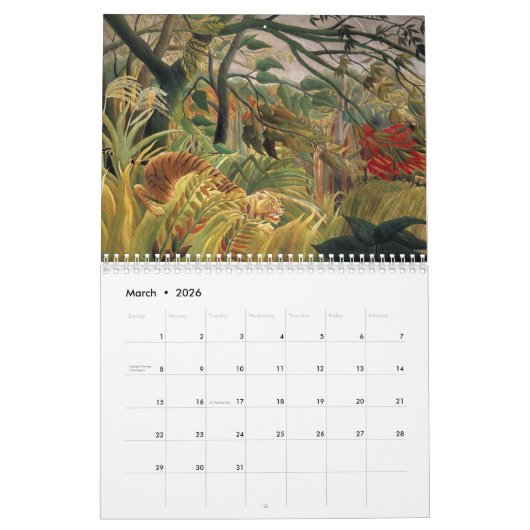 Henri Rousseau Oerwoud Dier 2024 Kalender (Mar 2026)