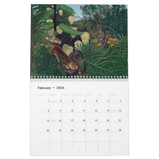 Henri Rousseau Oerwoud Dier 2024 Kalender (Feb 2026)