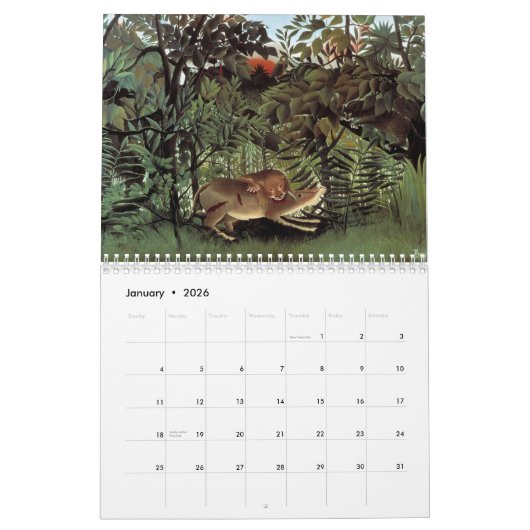 Henri Rousseau Oerwoud Dier 2024 Kalender (Jan 2026)