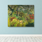 Henri Rousseau - Overrascht! Canvas Afdruk (Insitu (Houten vloer))