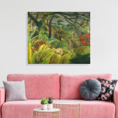 Henri Rousseau - Overrascht! Canvas Afdruk (Insitu (Woonkamer))